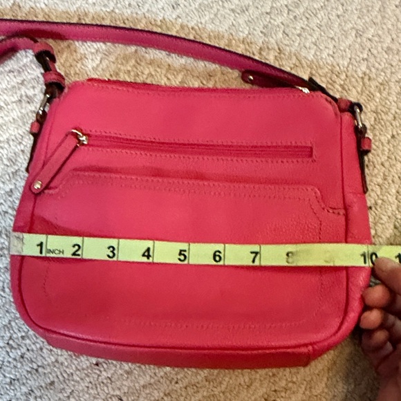 Tignanello Bright Pink Small 100% Leather Organizer Crossbody Bag - Picture 6 of 14